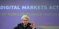 Thierry Breton, EU-Kommissar für Binnenmarkt und Dienstleistungen bei seiner Rede